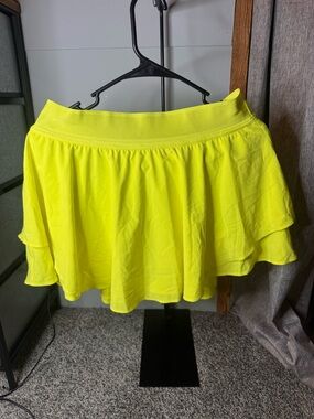 lululemon athletica Neon Yellow Flared Skater Skirt